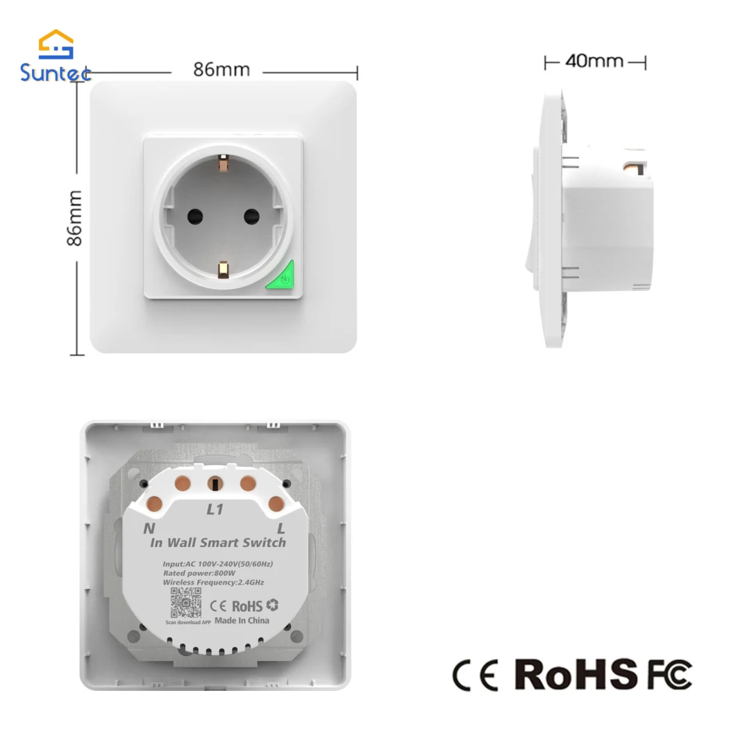 UK De Un WiFi Smart Electrical Switch Socket for Smart Home Remote Control Electrical Outlet