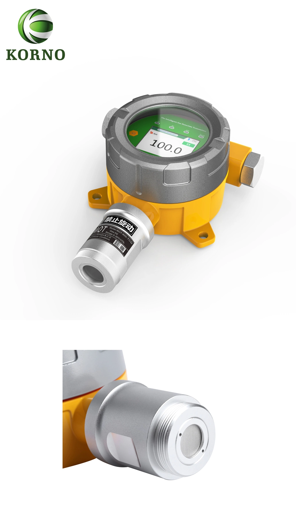 Industrial LCD Display Fixed Hydrogen Cyanide Hcn Gas Detector