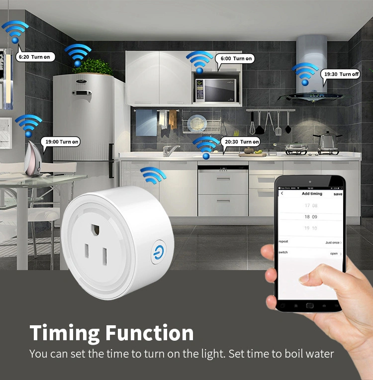 WiFi Smart Plug Socket Electrical Socket 10A Us/UK/EU