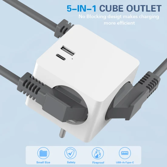 Leishen Adaptador USB Sp-170A UE Enchufe 20W Pd Tipo C Smart Power Cube