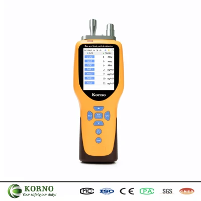 Detector de calidad del aire portátil IP66 Detector de múltiples gases 6 en 1 Detector de partículas de gas/polvo/Co/No2/So2/CO2/Pm2.5/Pm10