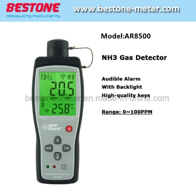 Sensor inteligente Ar8500 Fabricante OEM Detector de gas Nh3 de mano industrial Detector de fugas de gas de amoníaco digital alimentado por batería