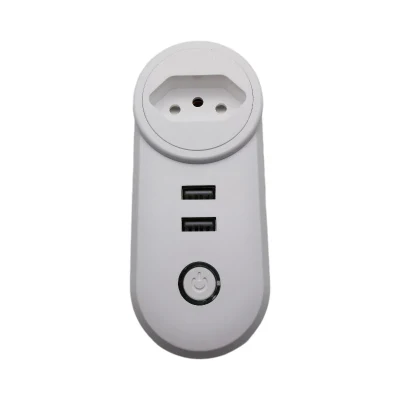 Reino Unido/EE. UU./UE/Brasil/Suiza Smart Home enchufe inalámbrico WiFi Control remoto enchufe Control de voz soporte Alexa Google Home con 2USB