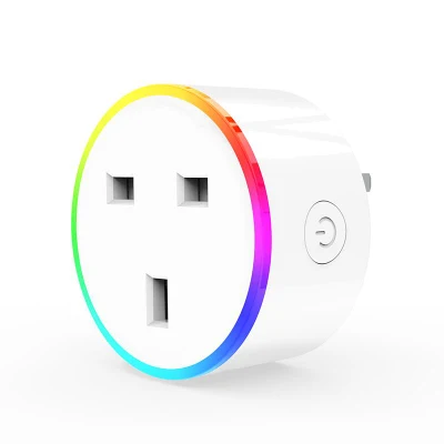 Tuya Smart Plug Reino Unido WiFi Control remoto RGB Luz Socket Google Alexa